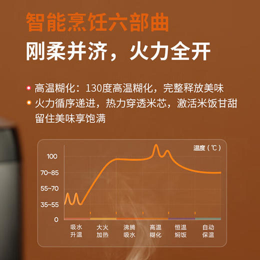 九阳（Joyoung）4L电饭煲 电饭锅 家用 智能预约 厨房多功能 大功率电饭煲 F40FZ-F5150【太空灰】 商品图5