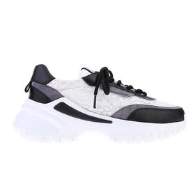 sheme进口牛皮搭配蕾丝面料黑白经典休闲时尚女士老爹鞋可定制