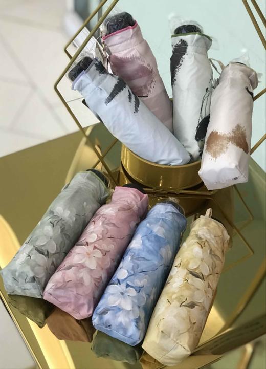 优品堂【墨羽】五折双层超轻黑胶防紫外线太阳伞 商品图0