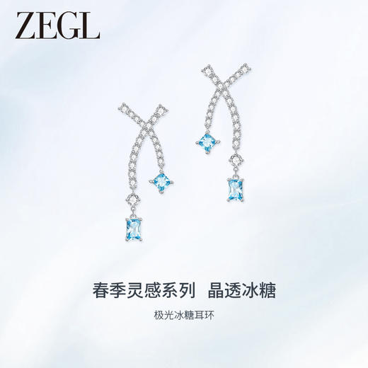 ZEGL设计师冰糖系列925银交叉耳环女2024新款x耳钉小众精致耳饰品 商品图0