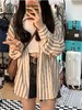 早春【韩系中长款 长袖条纹衬衫外套女】夏季防晒开衫 衬衣薄款外搭上衣 商品缩略图2