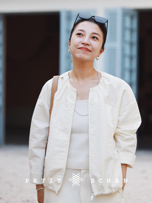 PETIT SCHAN小闪 CLO#244 Soft cloud 云朵儿 小圆领落肩短款立体感秋冬夹克外套 商品图0