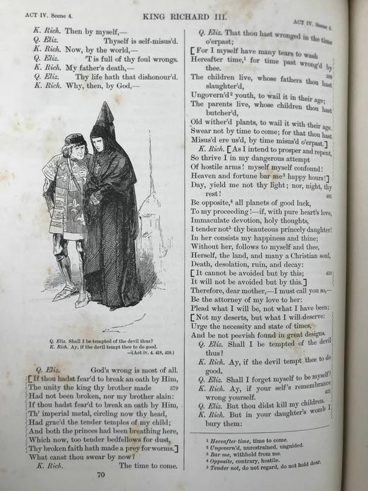 1890年 莎士比亚作品集（卷3，理查三世/约翰王/威尼斯商人/亨利四世） 数十幅插图 漆布精装18开 商品图7