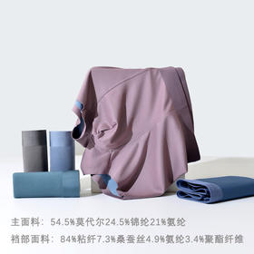 【现货】【龙贝莱甄选】【拍三条礼盒装立减39元】高端100支双面兰精莫代尔无痕内裤男士7A级桑蚕丝抗菌平角裤H241272058