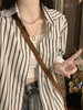 早春【韩系中长款 长袖条纹衬衫外套女】夏季防晒开衫 衬衣薄款外搭上衣 商品缩略图4