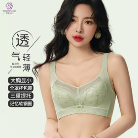 舒适百搭 双色蕾丝聚拢内衣 大胸显小 上托收副乳防下垂 性感舒适