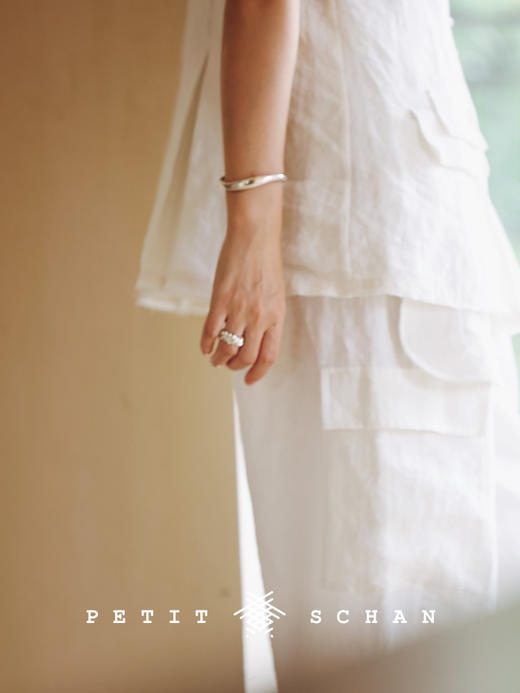 PETIT SCHAN小闪  CLO#298 Birds And Poems 飞鸟与诗 纯棉/亚麻设计感束脚可拆卸工装裤 商品图4