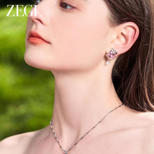 ZEGL设计师冰糖系列925银甜美爱心耳环女2024新款糖果耳钉耳饰品 商品图3