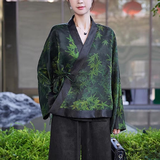 裁缝学苑AS196香云纱新中式上衣纸样女装一片式连肩小衫服装打版裁剪样板 商品图3