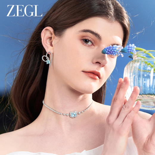 ZEGL设计师冰糖系列925银爱心耳环女2024新款耳钉小众高级感耳饰 商品图4