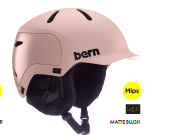 24/26BERN头盔Watts 2.0 MIPS Matte Blush w/Winter Liner