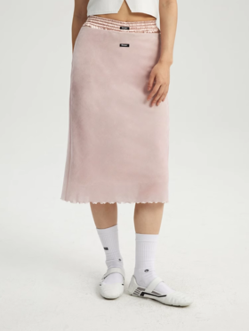 oneup丝绒网纱半身裙