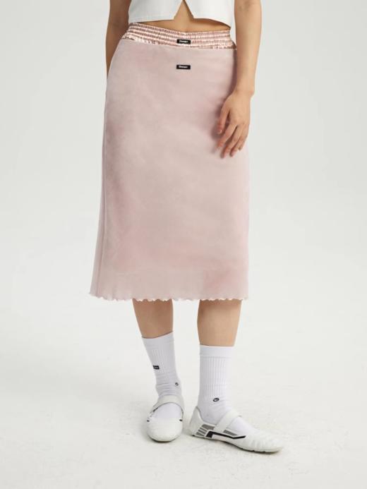 oneup丝绒网纱半身裙 商品图0