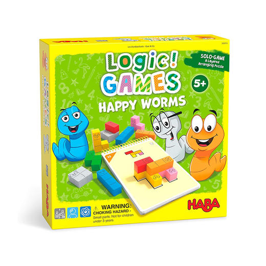 HABA 快乐虫虫 逻辑游戏 适合5岁+ 立体几何 俯视图 视觉推理 德国品牌-306816 商品图0