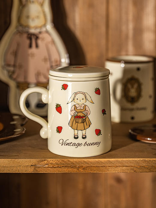 摩登主妇赫拉兔马克杯办公室茶水分离杯喝茶杯子高颜值陶瓷茶隔杯 商品图0