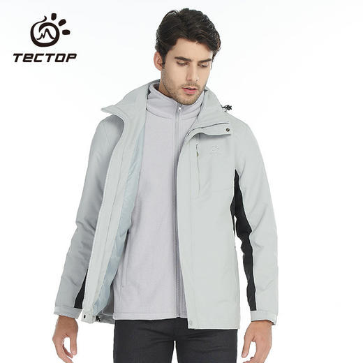 探拓冲锋衣男女秋冬季三合一可拆卸加绒保暖防风防水户外登山外套 商品图5