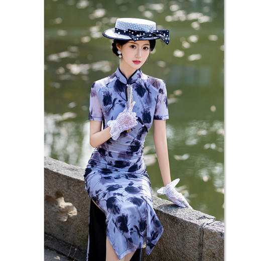 苏州改良新中式旗袍2024春夏新款时尚现代女士日常旗袍SYK262604 商品图3