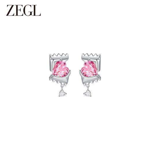 ZEGL设计师冰糖系列925银甜美爱心耳环女2024新款糖果耳钉耳饰品 商品图2