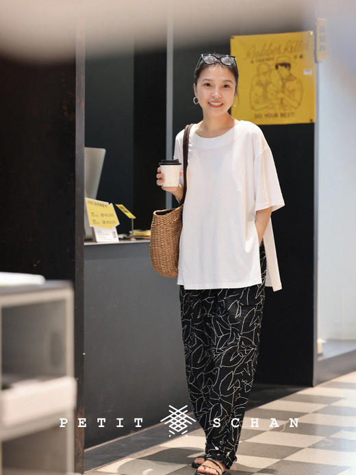 PETIT SCHAN小闪  CLO#298 Birds And Poems 飞鸟与诗 纯棉/亚麻设计感束脚可拆卸工装裤 商品图0