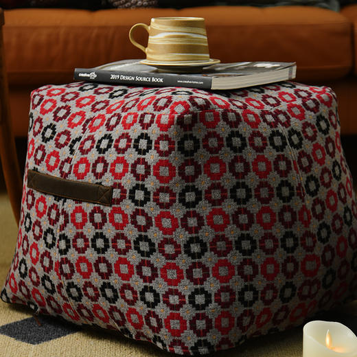 几何毛呢系列多功能坐墩客厅飘窗懒人沙发蒲团复古龙粒子坐垫 商品图3