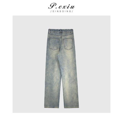 04-3潘依绣丁丁宠粉PanYiXiu/潘依绣【显瘦神裤】复古水洗直筒宽松显瘦牛仔裤 D6058 商品图2