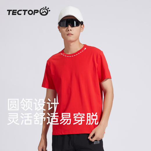 探拓户外夏季男女士轻薄圆领速干衣情侣宽松弹力透气短袖运动T恤 商品图2