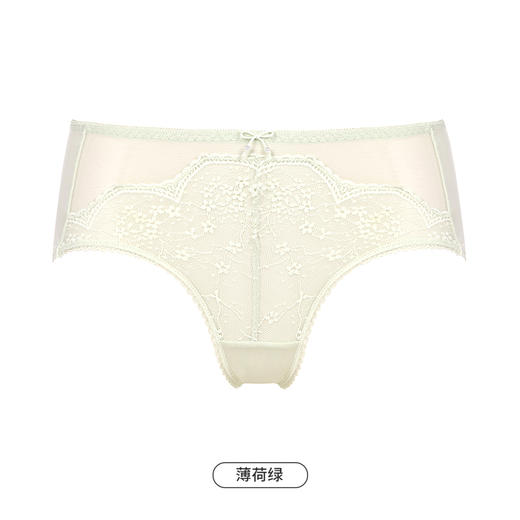都市丽人薄透丝滑内裤女蕾丝+泳布女士内裤平角内裤LP42C3 商品图11