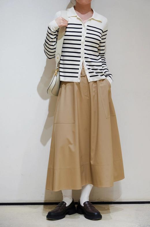 薄丝毛精纺色织半身裙 独家澳洲进口丝毛面料 中长款高腰复古赫本风A型裙型 商品图4