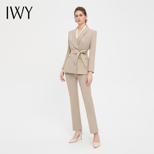IWY/浅卡其西装套装女上班西服高级感设计正式场合服装上镜主持OL C14106+P34106 商品图1