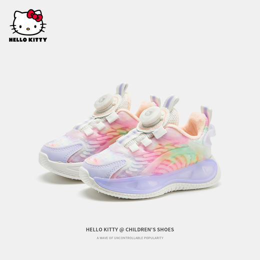 HelloKitty儿童运动鞋秋冬新款女童加绒保暖棉鞋中大童女孩旋钮鞋 商品图1