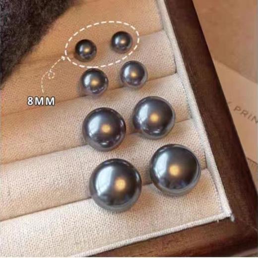 【早春福利】真多麻灰馒头珍珠耳钉S925银针 商品图4