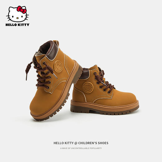 HelloKitty童鞋儿童马丁靴冬季新款中大童女孩加绒加厚棉靴保暖鞋 商品图2