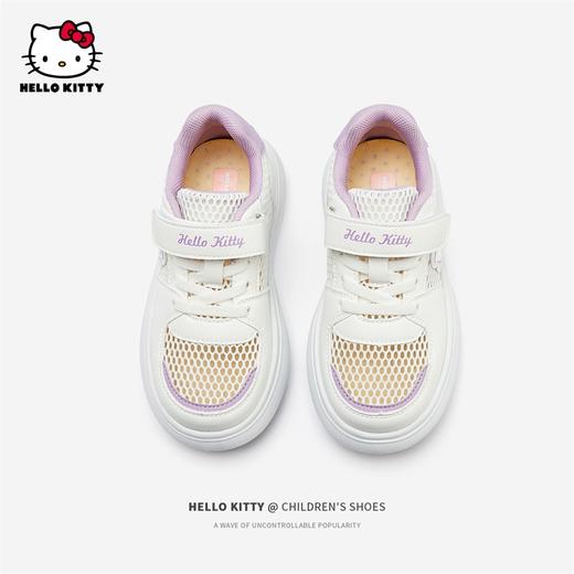 HelloKitty童鞋女童小白鞋2024新款春季低帮板鞋网面运动鞋儿童鞋 K4516852 商品图3