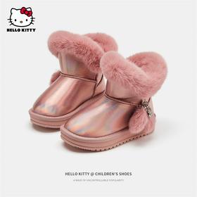 HelloKitty童鞋儿童雪地靴2023冬款中大童女孩加绒加厚棉靴保暖鞋
