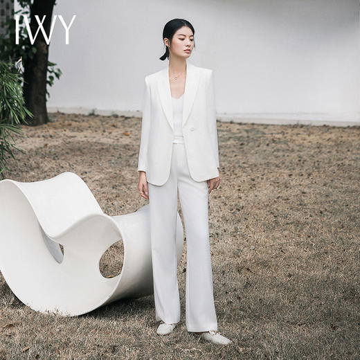 IWY/白色西装套装时尚春新款韩版通勤医美主持人工作服炸街慵懒风C13515+P33515 商品图4