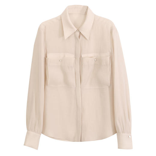 玳莎宽松天丝衬衫女2024年春季新款大口袋设计感小众时尚长袖衬衣  EA31303 商品图4