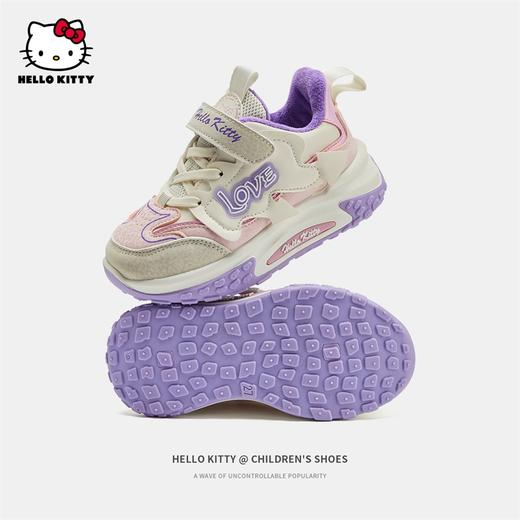 HelloKitty童鞋女童棉鞋2023新款冬季加绒二棉运动鞋软底儿童鞋子 商品图2