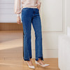 玳莎显瘦微喇牛仔裤女2024春季新款时尚牛仔蓝脚口设计感喇叭裤  EA36302 商品缩略图2
