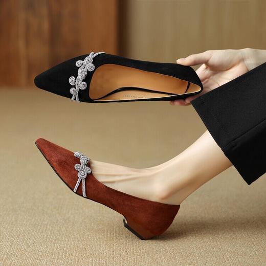 【预售5天】 尖头时装单鞋，春季新款时尚水钻扣舒适高跟鞋TX&TX457 商品图2