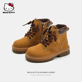 HelloKitty童鞋儿童马丁靴冬季新款中大童女孩加绒加厚棉靴保暖鞋