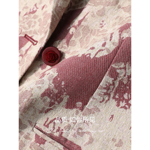 【专属秒杀】COCOBELLA色织提花棉麻品质西装高奢通勤优雅西服外套SI3016 商品图4