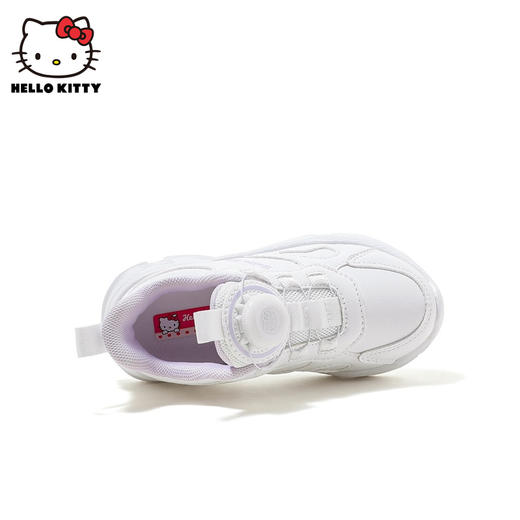 HelloKitty童鞋女童小白鞋2024新款网面运动鞋春季旋钮扣儿童鞋子 商品图3