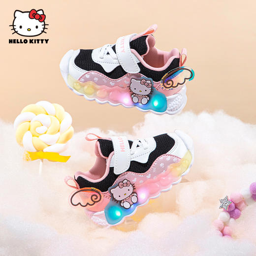 HelloKitty童鞋女童运动鞋网面鞋春夏2024新款儿童亮灯鞋宝宝鞋子 商品图2