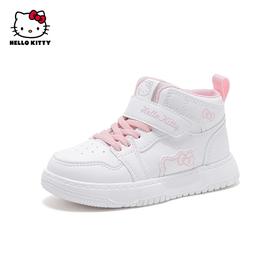 HelloKitty童鞋女童高帮板鞋2024春季新款小白鞋软底儿童运动鞋子26-37 K3536809

