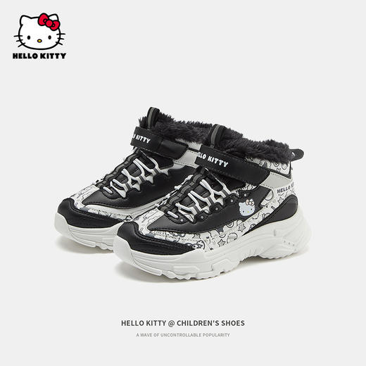 HelloKitty女童雪地靴冬季新款女孩中小童加绒保暖大棉加厚棉靴子 商品图1