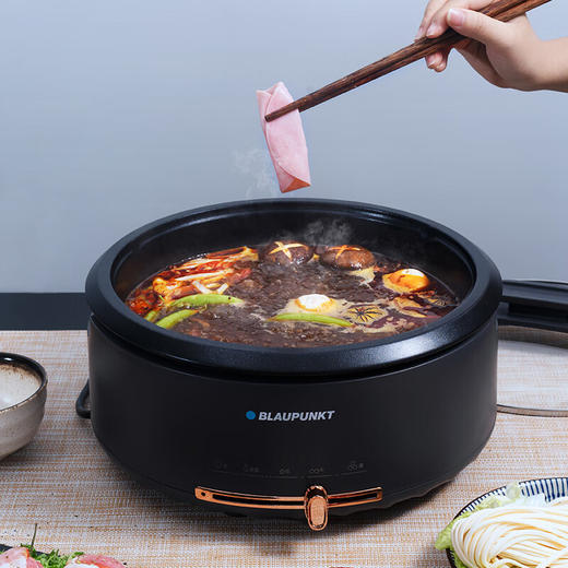 BLAUPUNKT 德国蓝宝 火锅家用大容量多功能电炒锅电火锅 分体设计锅身 BP-DHG135 铁灰色 商品图3