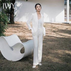 IWY/白色西装套装时尚春新款韩版通勤医美主持人工作服炸街慵懒风C13515+P33515