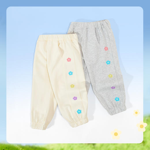 贝贝怡儿童运动裤春季新款女宝宝休闲束脚裤宽松中大童春秋裤子ZB1DK029 商品图5