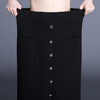 ALBB-中长款简约修身时尚包臀裙松紧腰通勤气质黑色半身裙 商品缩略图3