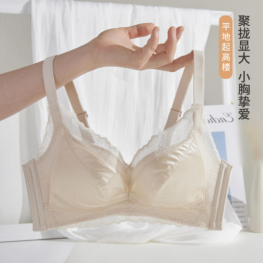 雅黛俪内衣女复古缎面小胸聚拢显大无钢圈舒适柔软纯欲精致收副乳文胸 商品图1